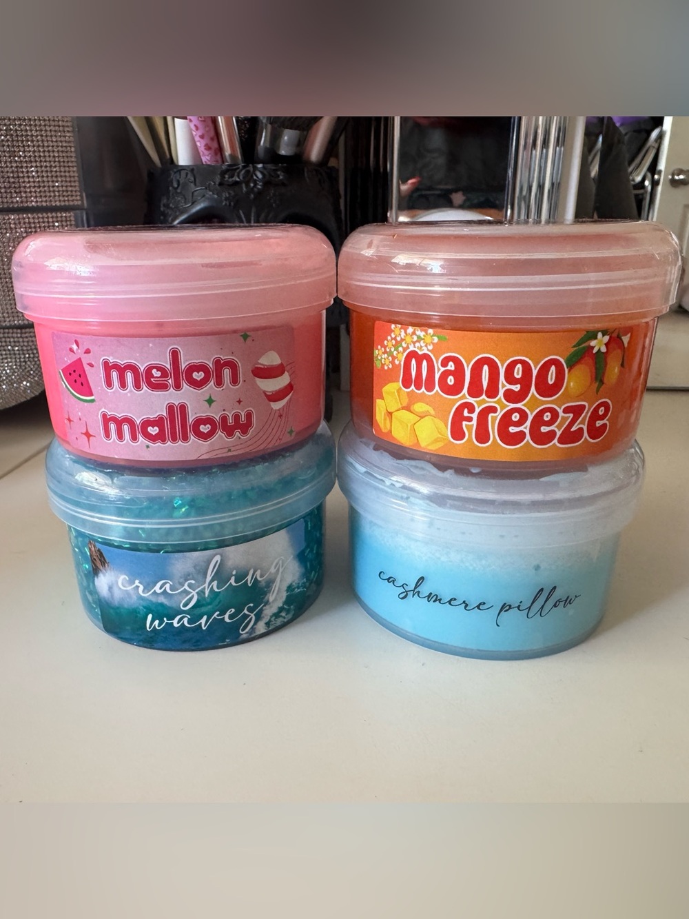 Dream Glow Slime Lot of 4 Melon Mango Ocean Cashmere & Activator